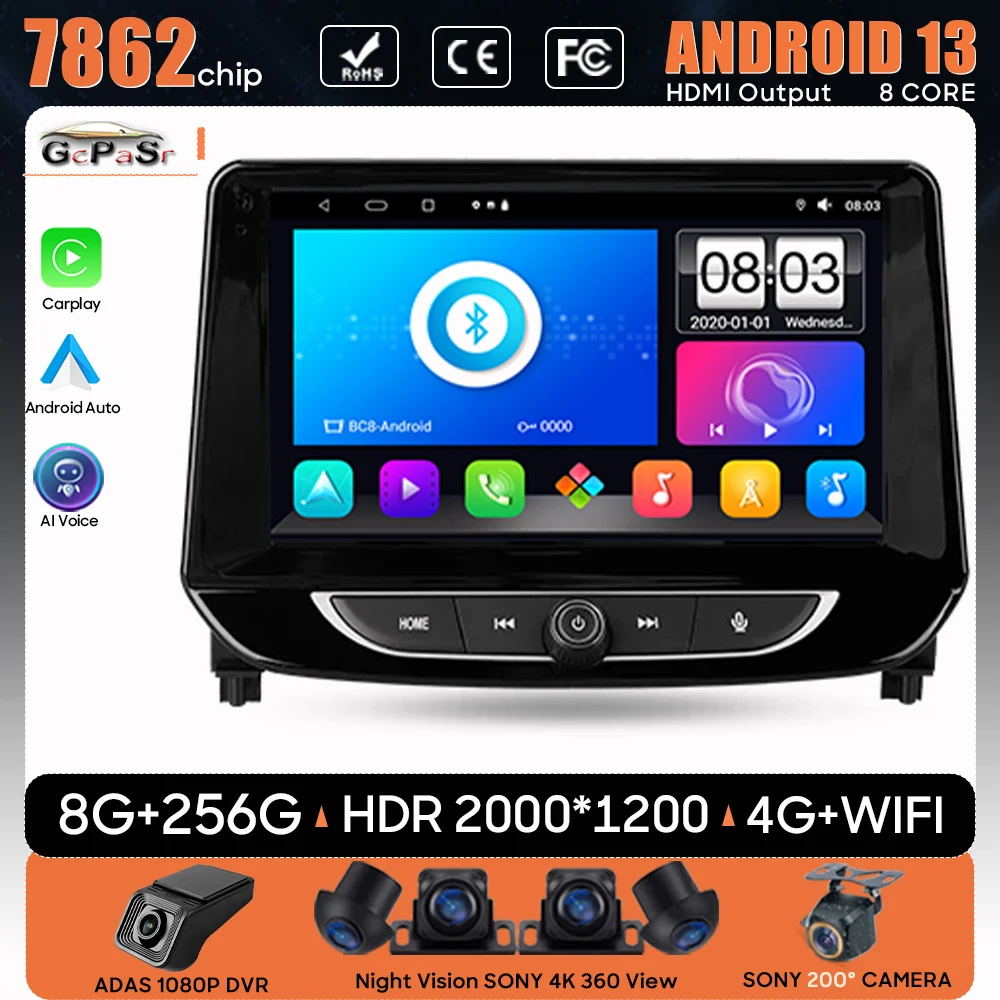 

Car Radio Android 13 For Chevrolet Tracker 4 2019 - 2022 Navigation GPS Android Stereo Multimedia Player Screen No 2din 5G Wifi