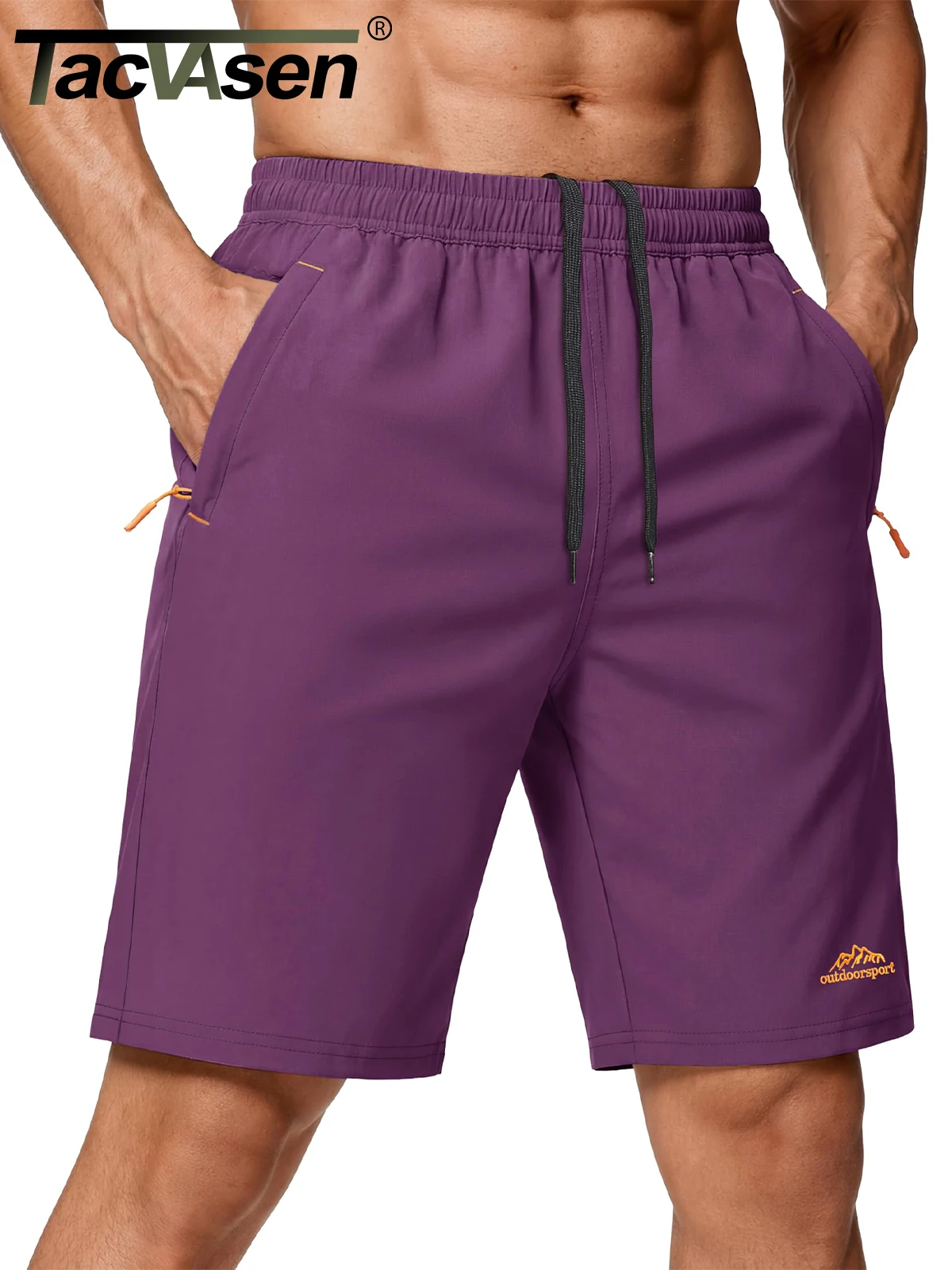 

Мужские шорты 9 дюймов, быстросохнущие, легкие и дышащие для бега и фитнеса, с 3 карманами на молнии