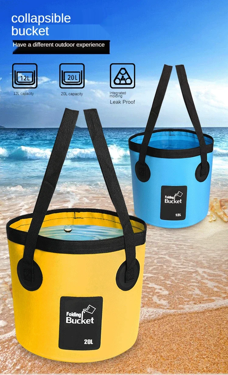 12L/20L Schüssel Waschbecken Waschen Tasche Auto Waschen Eimer Tragbare Outdoor Reise Faltbare Wasser Multifunktions Falten Tragbare Eimer wasser – Detail 5