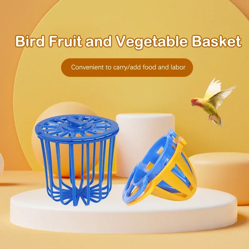 NEW 1PC Bird Parrot Feeder Cage Fruit Vegetable Holder Cage Access Hanging Basket Container Toy Pet Parrot Feeder Cage Supplies