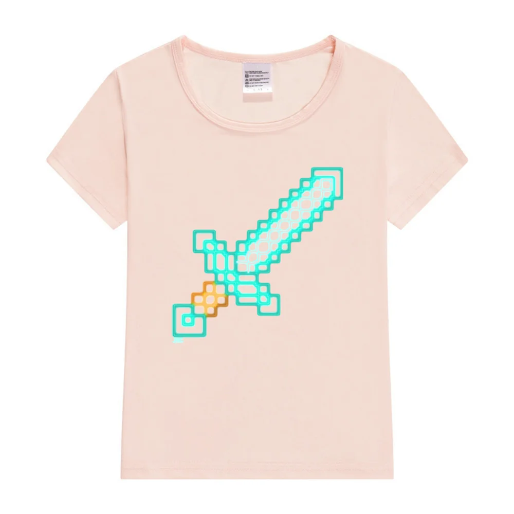 تي شيرت للأطفال بسيف ماسي نيون كرتوني ، قمم بأكمام قصيرة للفتيان والفتيات ، تي شيرت للأطفال ، ملابس أطفال #3