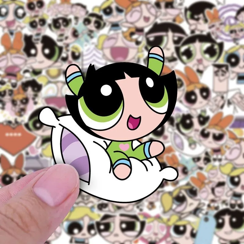 The Powerpuff Girls Cartoon Animation 50 Diy Graffiti Stickers Suitcase Water Cup Laptop Waterproof Small Pattern Stickers