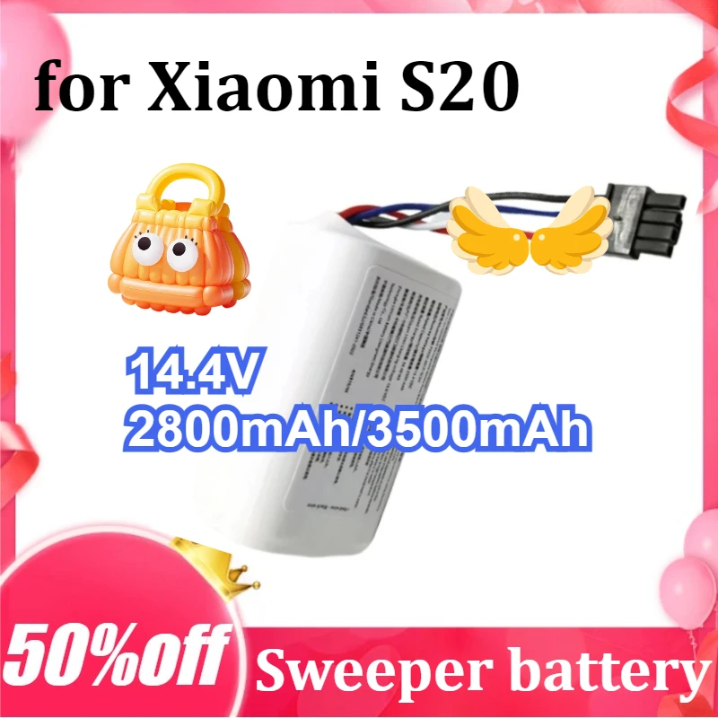 

14.4V 2800mAh/3500mAh for Xiaomi S20 Robot Vacuum Cleaner Battery High Capacity Long Endurance Sweeping Robot Battery