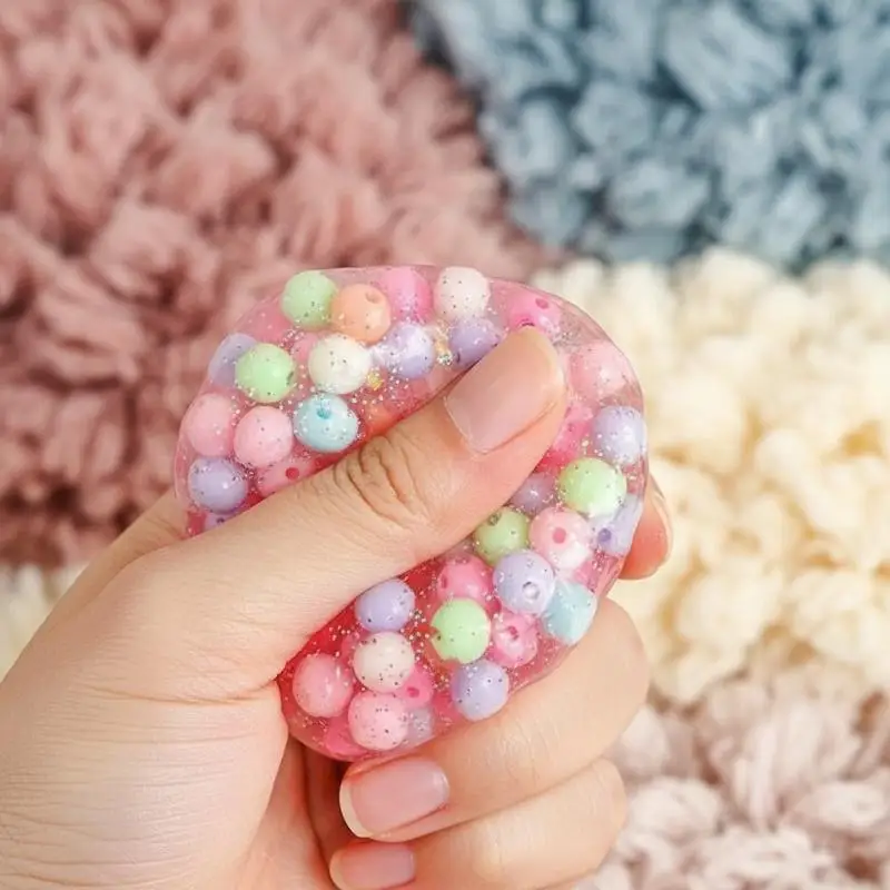 DIY Slime Stress Relief Squeeze Ball Making Kit Glitter Bead Craft Toy For Kids Birthday Party Indoor Handmade Activity Gift