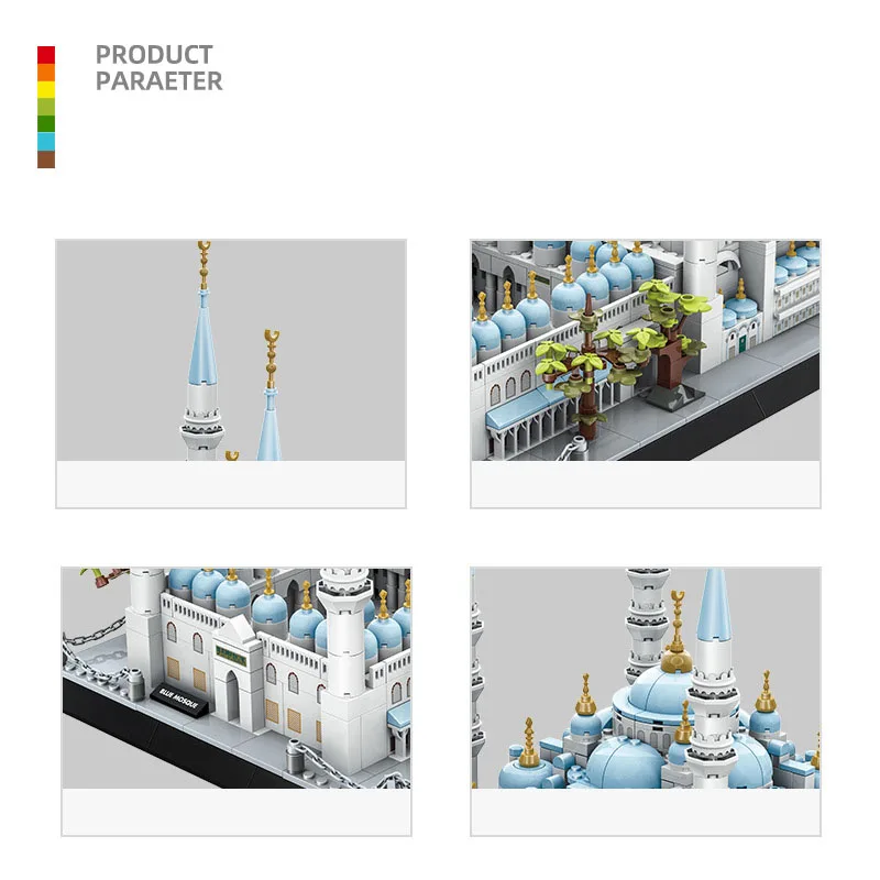 1129pcs Creative Turkey Istanbul Famous Architecture Blue Mosque Building Block Model Sets Bricks Toys Collection For Gifts