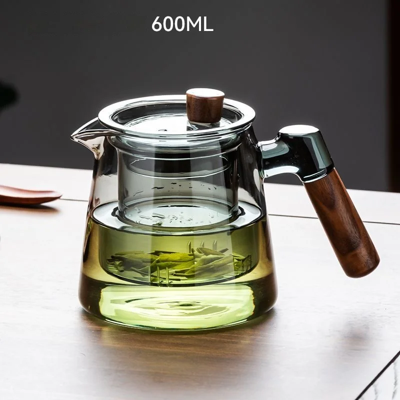 GIANXI Family Glass Teapot Set Clear Glass Teacup Kung Fu Small Teacup Pyrex Tea Set Flower Teapot Tea Maker Milk Rose Tea Set