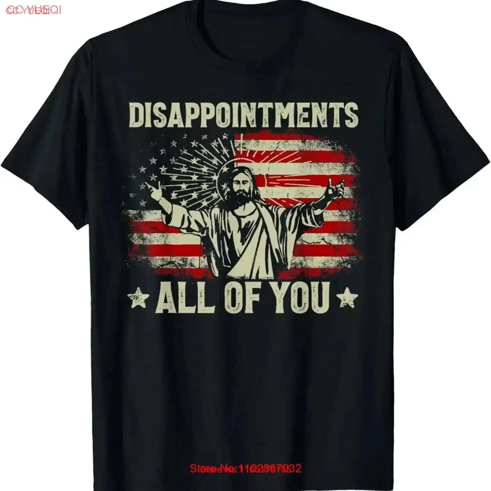 Désappointments sarcastiques tout de vous chrétien jésus nous drapeau t-shirt vintage lavé légèrement mode homme graphique vintage