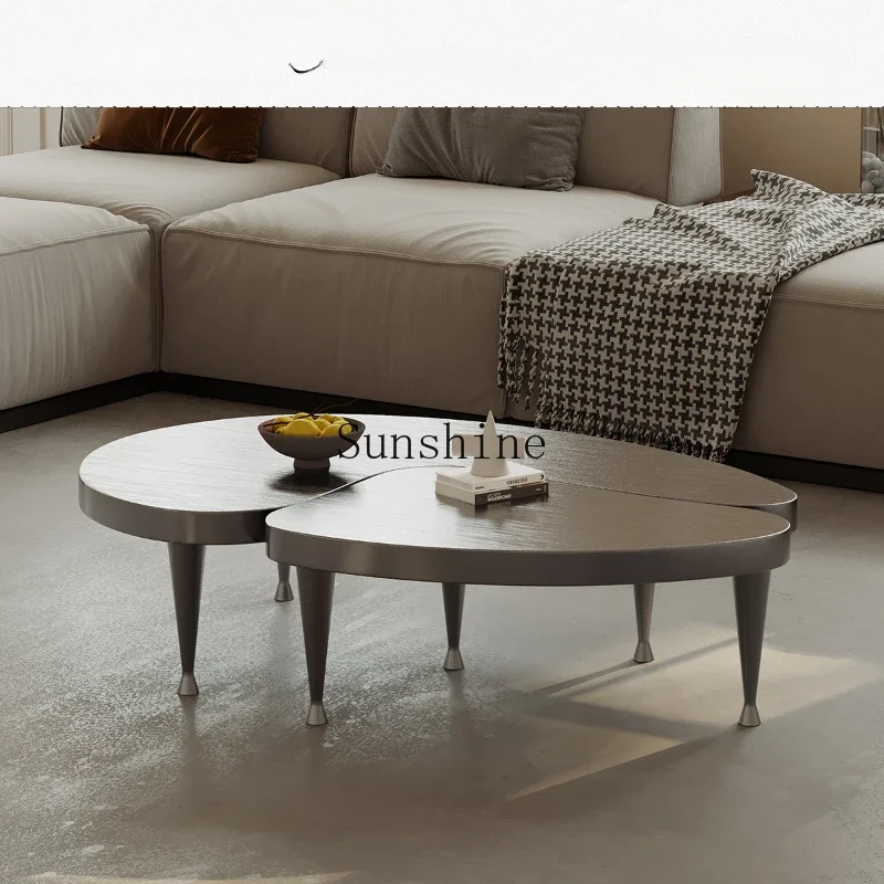 

Stainless steel special-shaped living room high-end Italian light luxury high-end sense modern simple coffee table