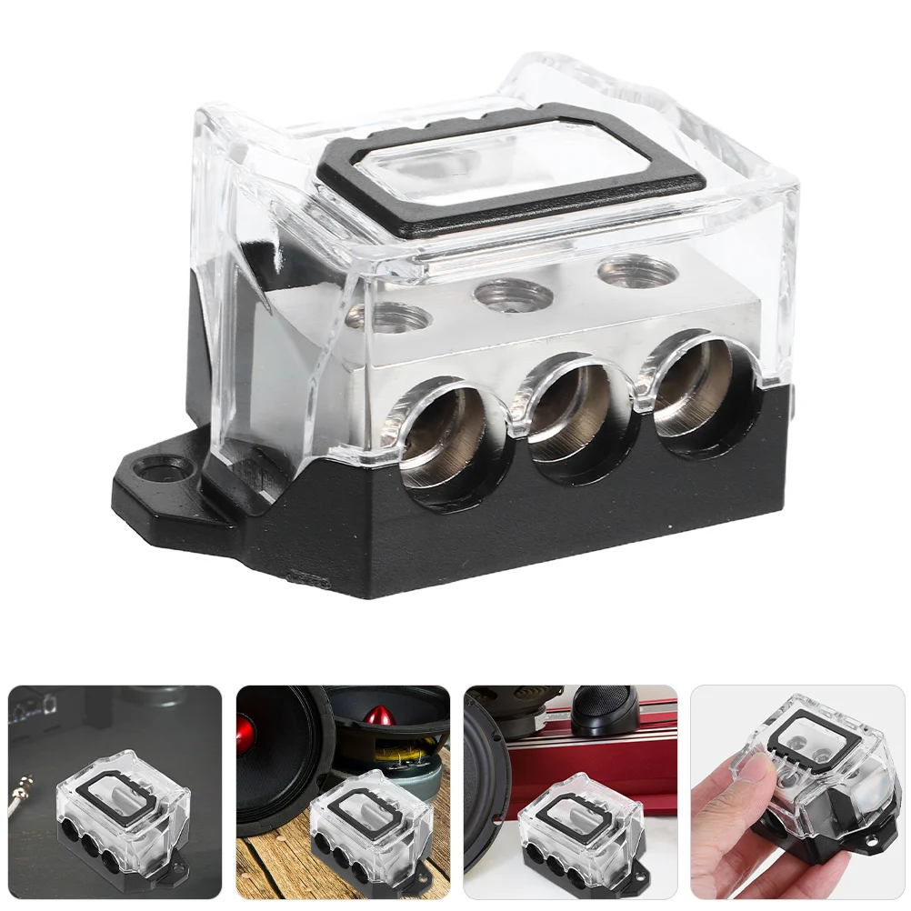 

2Pcs 3 Way Car Audio Power Distributor Block Copper Amp Ground Splitter Easy Install High Conductivity Point Distribution Device