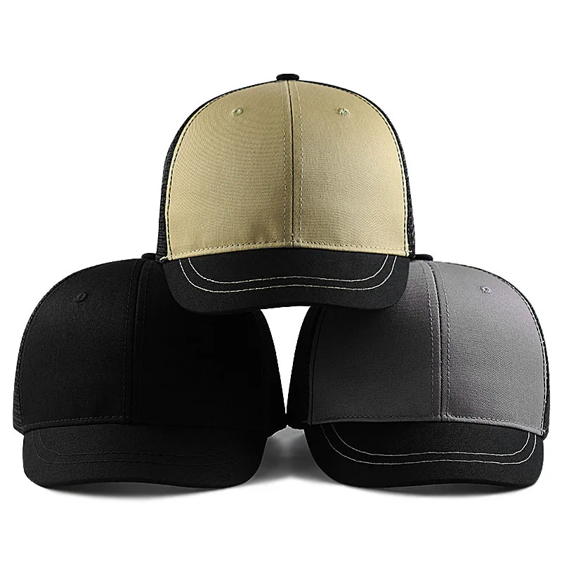 Gorra de béisbol de malla para hombre y mujer, gorro de cabeza grande, transpirable, de ala corta, para camionero, deportes, 57-60cm, 60-65cm