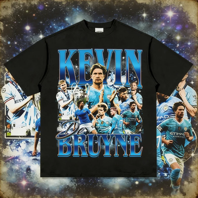 

Kevin De Bruyne cotton men's shirt Manchester football jersey Commemorative shirt Summer oversized Women's Short Sleeved Tshirt