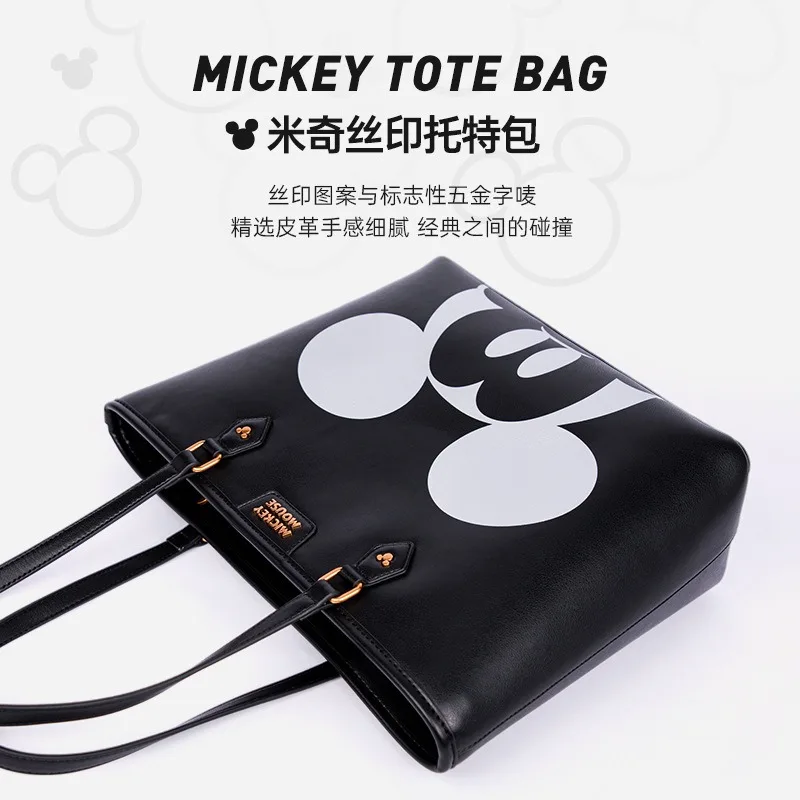 Tas dan tas tangan Disney Mickey Mouse untuk wanita, tas Tote kapasitas besar, tas bahu selempang lucu dompet Anime