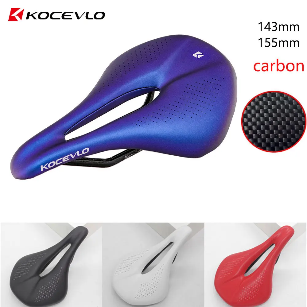 

KOCEVLO Pu+carbon fiber saddle road mtb mountain bike bicycle saddle for man cycling saddle trail comfort races seat red white