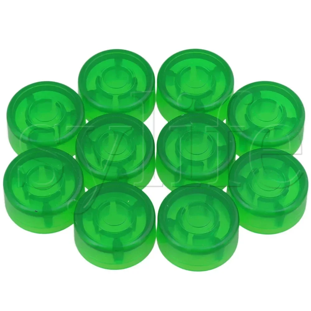 Electric Guitar Effects Parts Switch Pedal Cap Green Set of 10 Plastic