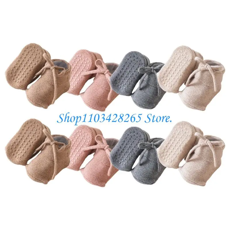 

Anti Slip Infant Socks Elastic Ankle Grip Solid Color Comfortable Polyester Mix for Crawling Baby Floor Socks G2TE