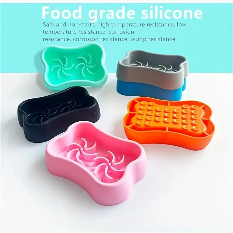 Anti Choking Slow Feeder Dog Bowl silicone slow food Dog Licking Bowl Suction Cup Puzzle Food Bowl Anti Overturning Water bowl