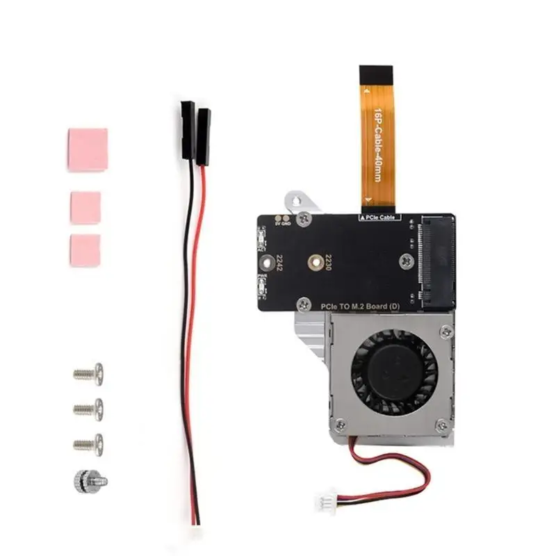 

PCIe to M.2 Board Thermal Control Fan for 5 Support 2242,2230 DC5V Input Voltages with MX1.25 2Pin Cable