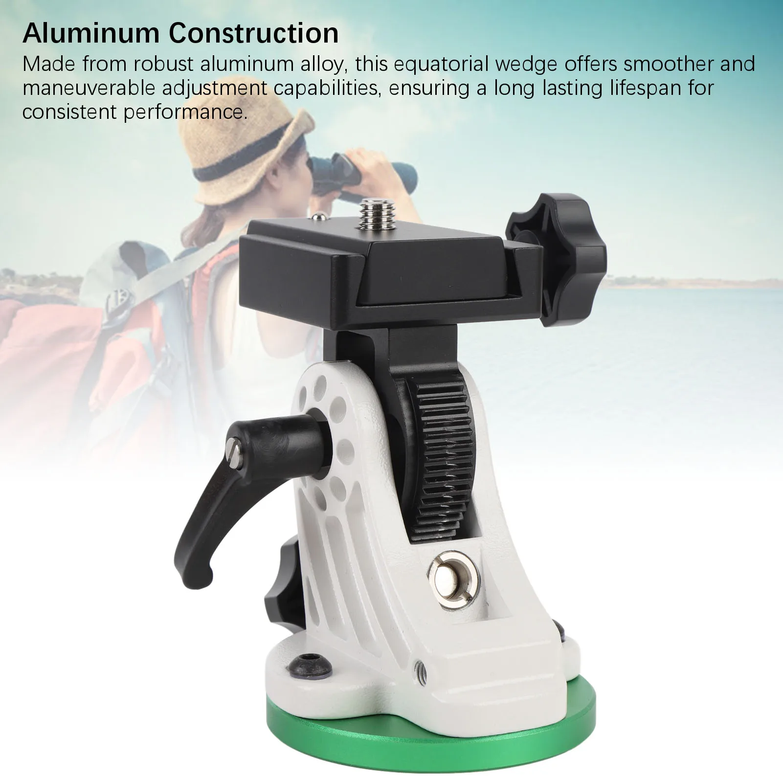 سبائك الألومنيوم الاستوائية 90 درجة قابل للتعديل محاذاة خط العرض قاعدة المحمولة 3/8 بوصة الموضوع للتصوير الفوتوغرافي #3