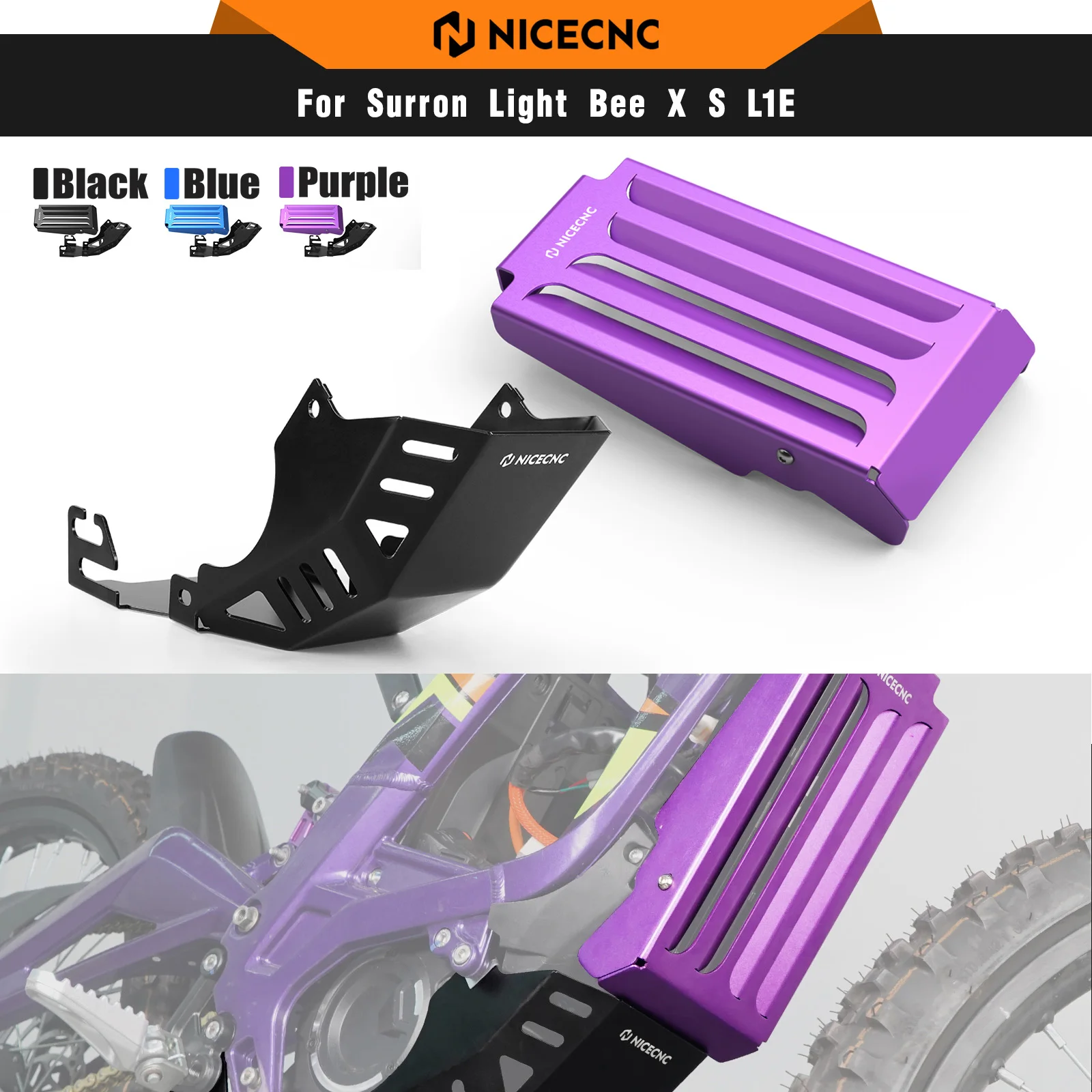 

NICECNC For Surron Light Bee X S L1E Electric Dirt Bike 2025 Aluminum Controller Cover Engine Chassis Guard For Segway X160 X260