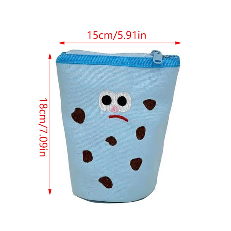 Kotak Pensil Kue Lucu Lucu Tempat Pena Lipat Tas Kosmetik Anak Perempuan Tas Penyimpanan Portabel Kapasitas Besar Hadiah Alat Tulis Siswa