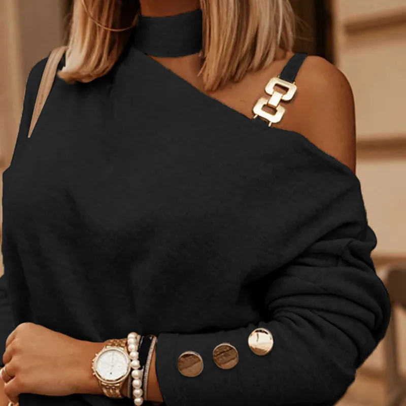 

Женский топ с длинными светями и цепочкой с украшением, независимая станция, весна-лето, трикотажная одежда Camere