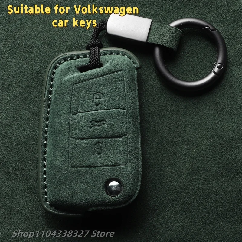 

Leather Car Key Case For Volkswagen Tanyue X Tiguan L Tuyue Lavida Tange Bora Suede Keychain Accessories Leather Suede Key Case