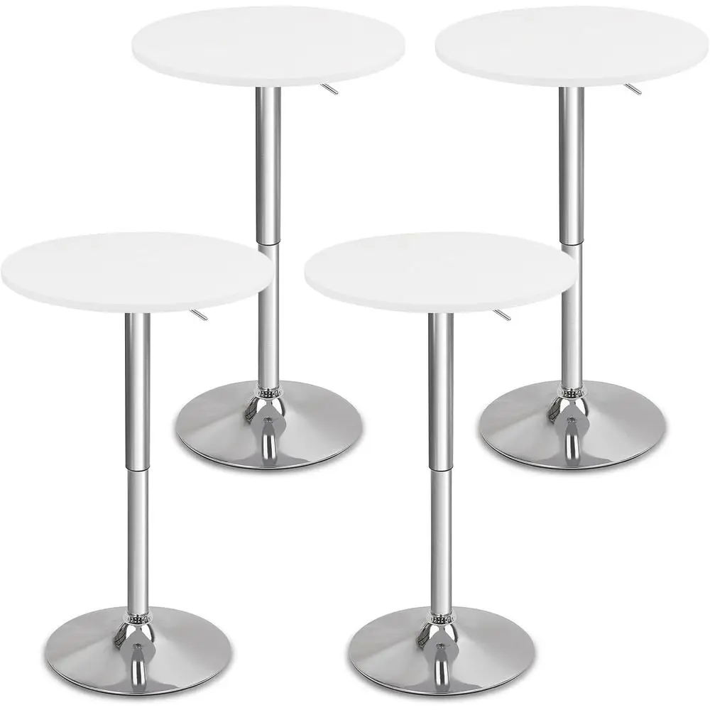 

Adjustable Height Bistro Table Set of 4, 26-36 Swivel High Top, Suitable for Home, Kitchen, Party, Restaurant, Wedding, White