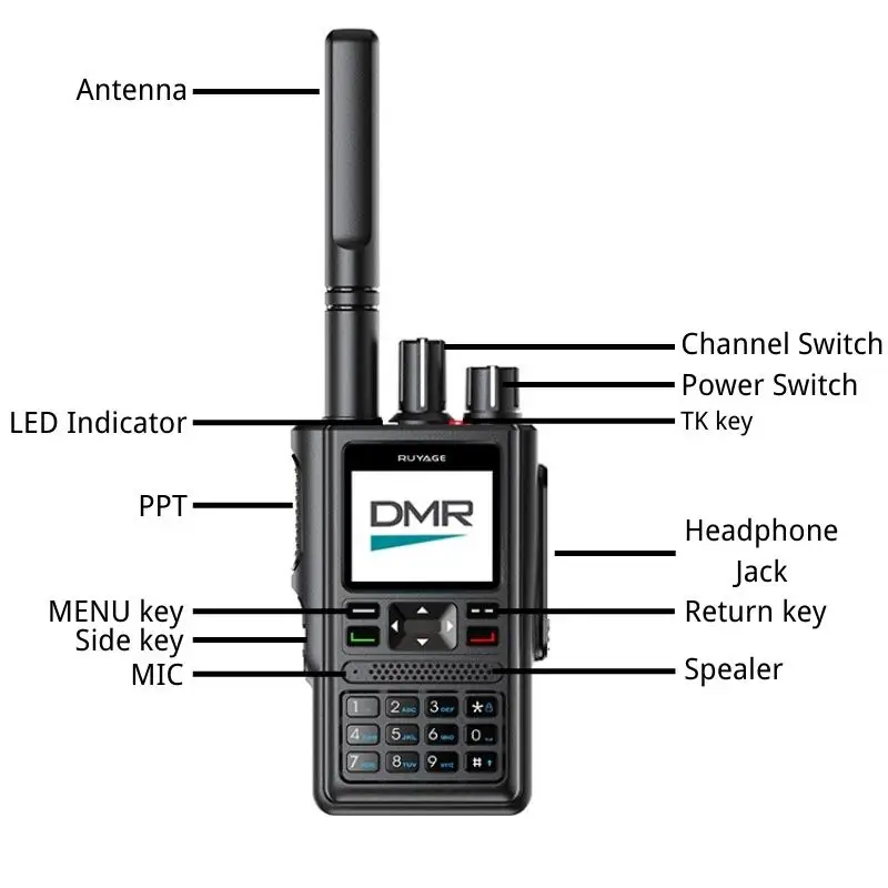 Ruyage DP10 DMR Radio GPS Walkie Talkie Radio potente a lungo raggio per huting Radio digitali e analogiche da viaggio all'aperto