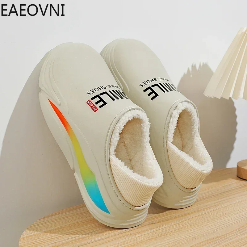 Hot Sale Couple\'s Slippers Winter Outdoor Indoor Waterproof Home Cotton Mans Slipper Bedroom Houseshoes Fashion Mans Footwear