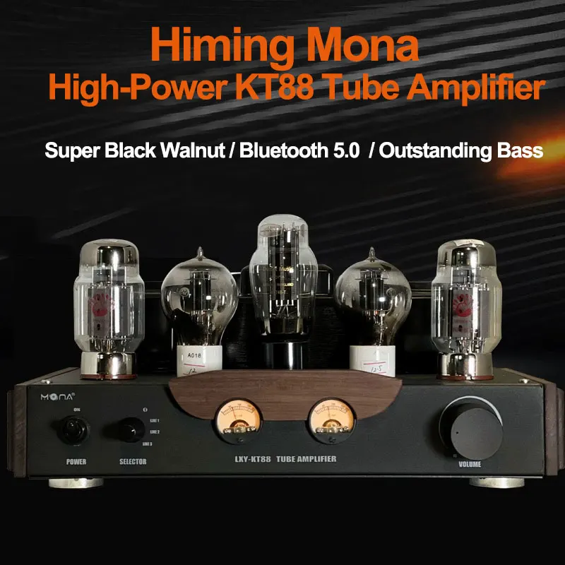 مكبر صوت أنبوبي من Himing Mona LXY ، إصدار خشبي للمنافسيه ، أمبير يدوي نقي أحادي الأطراف HiFi ، طاقة عالية ، KT88