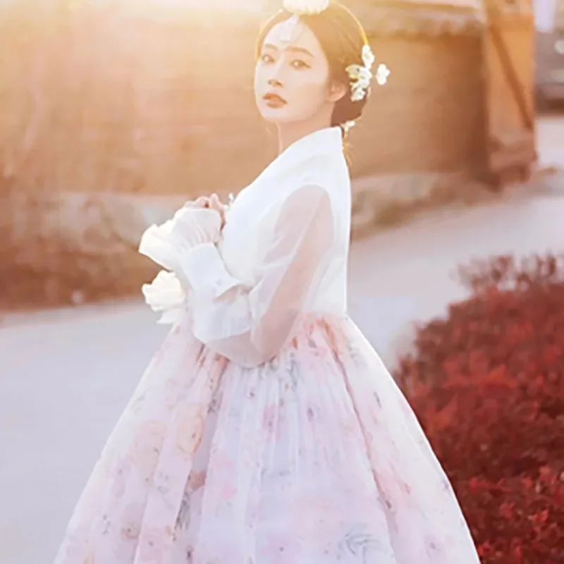 Hanbok roupas femininas traje tradicional vestido coreano modernizado melhorado tribunal coreano dança nacional cosplay vestidos hanbok한