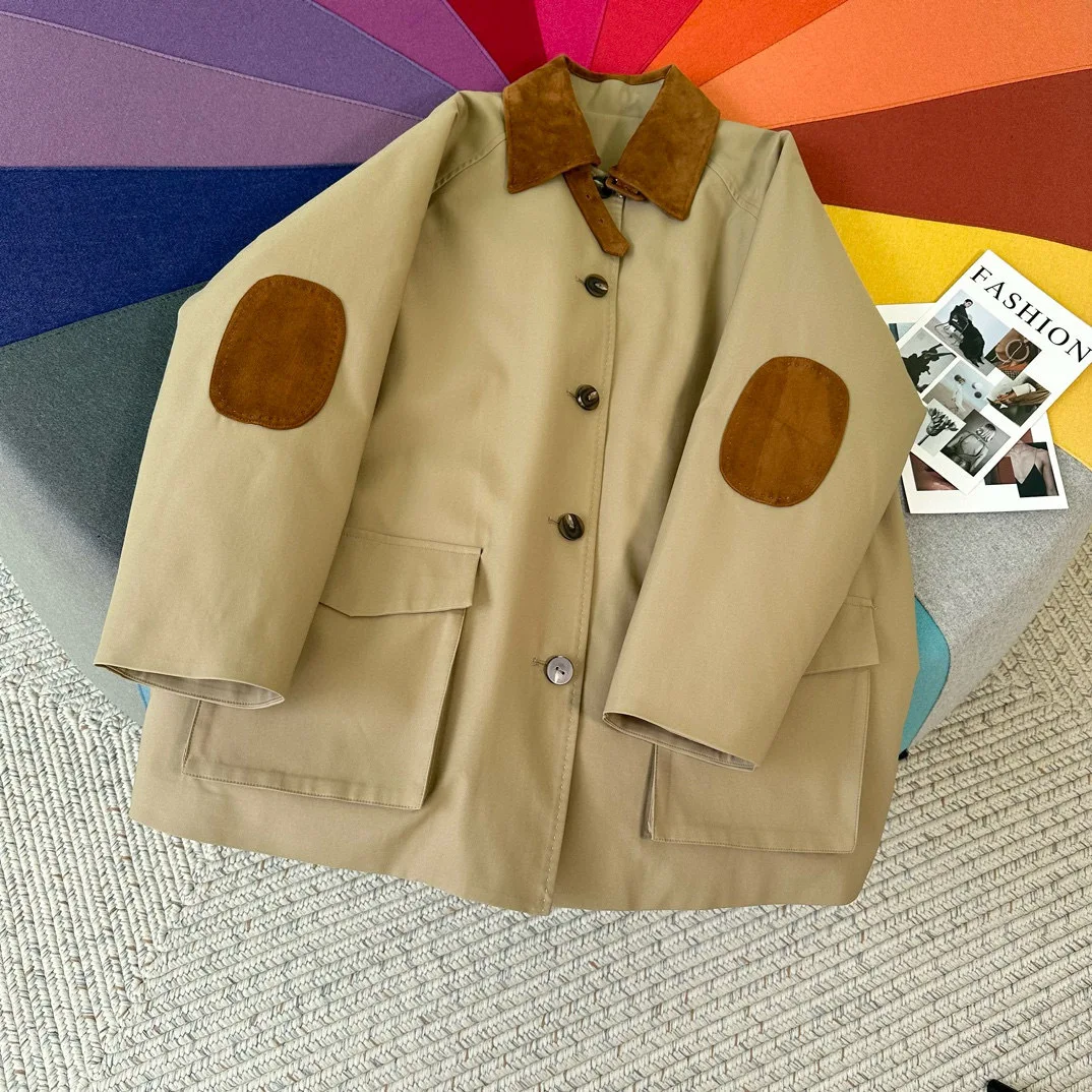 

Высококачественная осенне-зимняя новая женская одежда, хлопковая куртка с контрастным воротником, средней длины, куртка с большим карманом