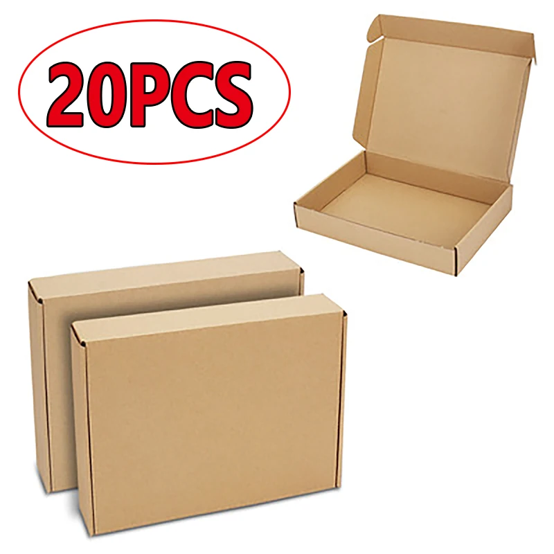20PCS Multi Size Brown Kraft Paper Gift Box Christmas Cookies Candy Packaging Box Wedding Gifts For Guest Handmade Soap Wrapping