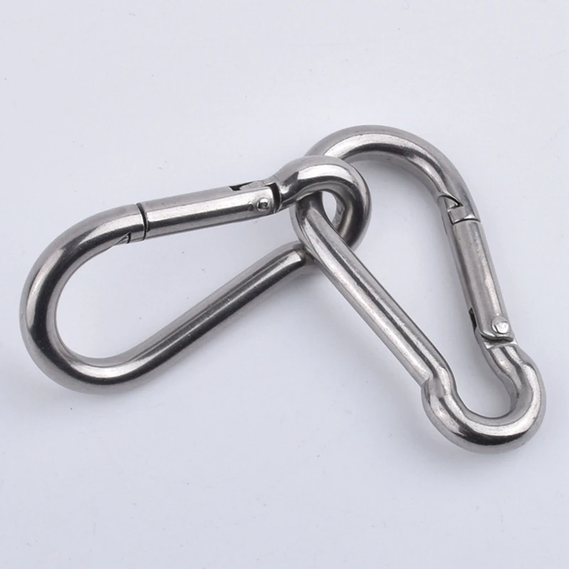 304 Stainless Steel D-Ring Key Chain Mountaineering Buckle Climbing Carabiner Caribiner Clips Carbine Snap Hook Car Key-Lock