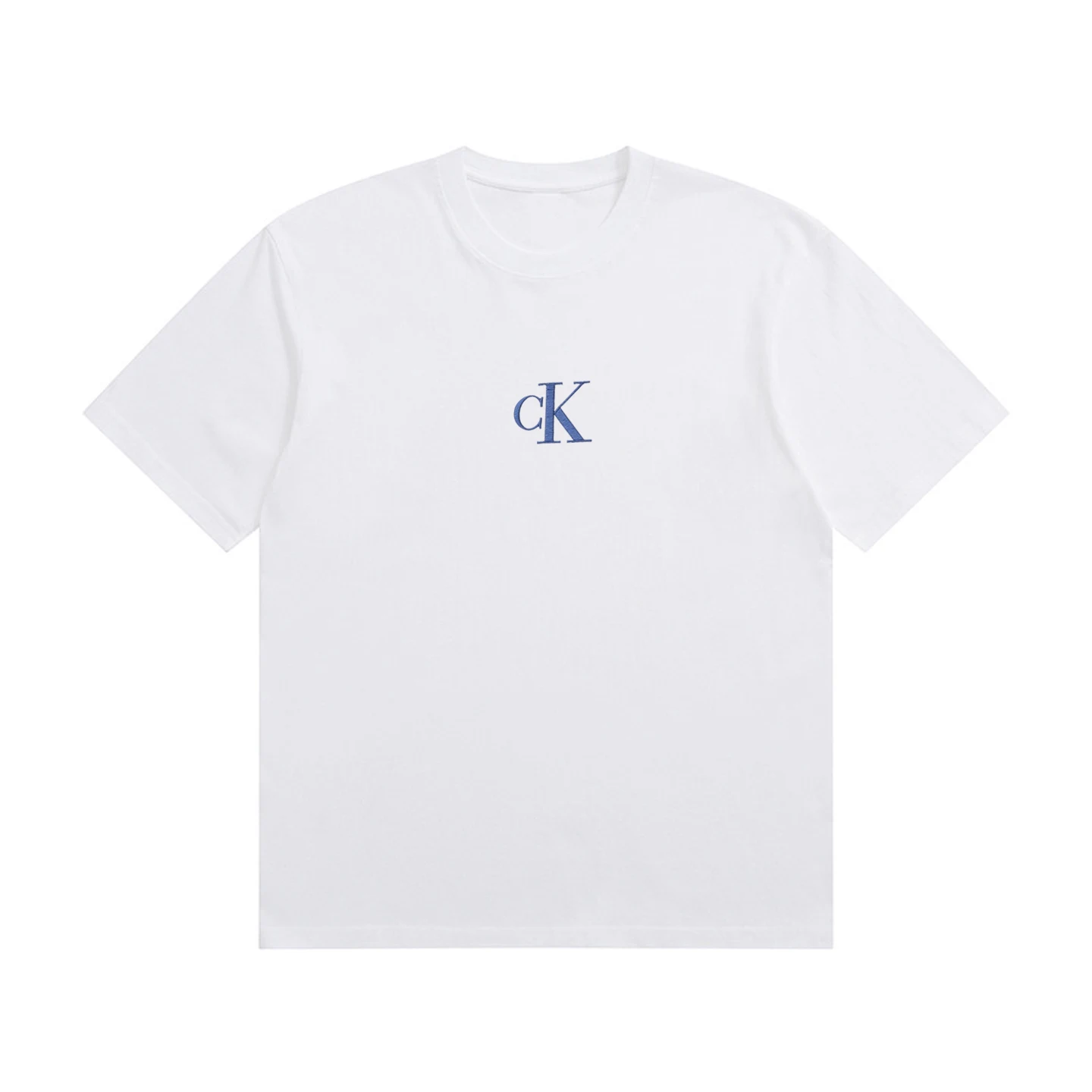 CK Herren Rundhals-Kurzarm-T-Shirt mit Brust-Stickerei, minimalistisches Design, klassisches Alltags-Freizeit-Oberteil für Männer – Detail 2