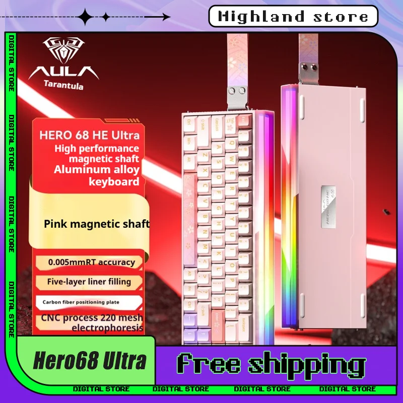 

Aula Hero 68HE Ultra клавиатура Rgb Hero68Ultra/Pro игровая механическая клавиатура для киберспорта проводная горячая замена на заказ для геймерских клавиатур