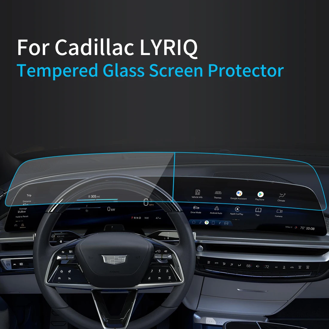 Car Stickers Screen Protector For Cadillac LYRIQ 23 Navigator Display Tempered Glass Protective Film Car Accessories ForVehicles