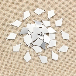 30pc/lot 12x8mm rhombus Charms 316 Stainless Steel geometric Charms for necklace pendant charms diy jewelry making