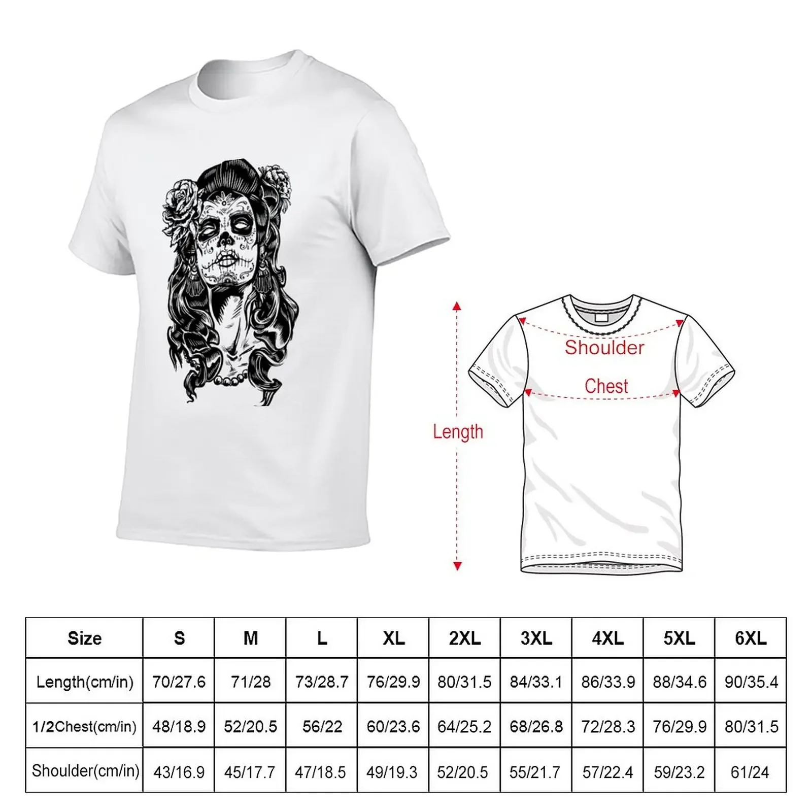 Nuestra Se?ora de la Santa Muerte T-Shirt quick drying customizeds Short sleeve tee men