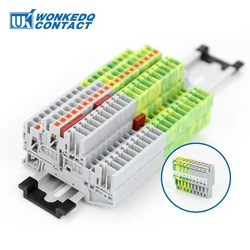 PTTB 2.5/2P Double-Level Pulg In Terminal Block PPH 2.5 1P 2P 3P 4P 5P 6P 7P 8P 9P 10P Push in/Plug Test Din Rail Wire Connector