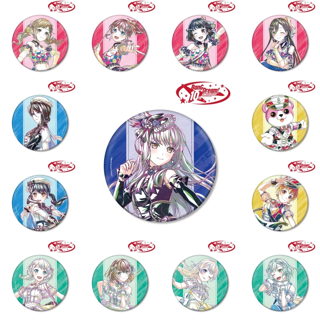 

58mm Game BanG Dream! It's MyGO Kasumi Toyama Arisa Ichigaya Cosplay COSTUME Badge Pin SPTE Tinplate Brooch﻿ Prop Xmas Gilf