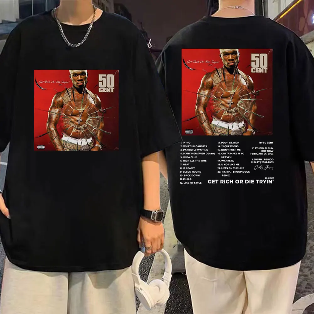 Rapper 50 Cent Music Album Graphic T Shirts Men's Women Trend Hip Hop Short Sleeve T-shirts Summer High Quality Fashion T-shirt