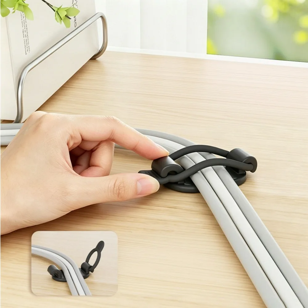 New Cable Clips Organizer Waterproof Light Clip Elastic Wire Management Holder for Home Office Under Desk Wire Organizer - view 3
