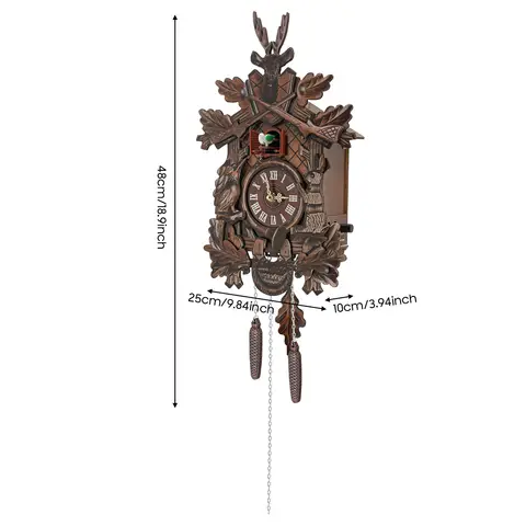 Forest Nordic Style Retro Cuckoo Wall Clock Wall Clock Cuckoo Wall Clock Wooden Hanging Wall Clock Bird Clock tea room parlor