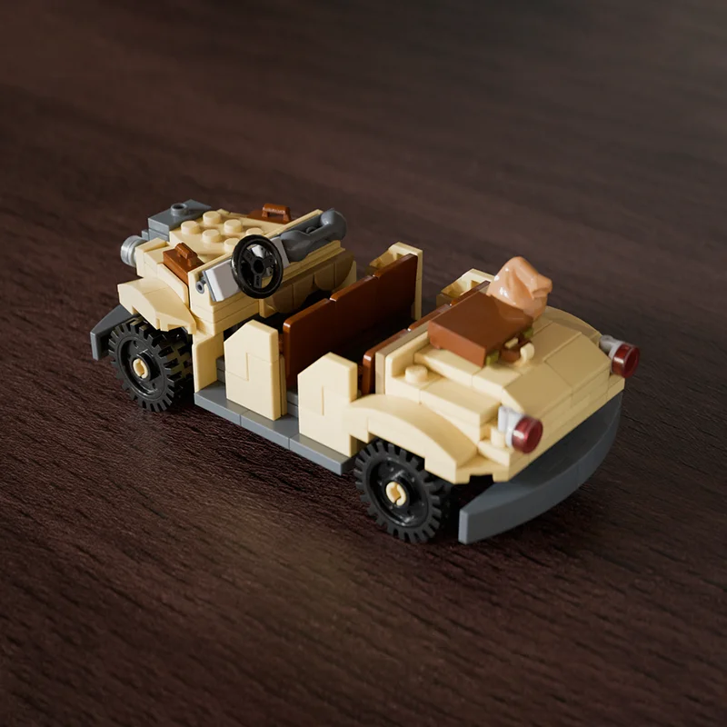 206pcs MOC EMV Troop Transport Indiana Jones Model Building Blocks Bookshelf Decor, Home Decor Bookshelf Display Gift For Adults