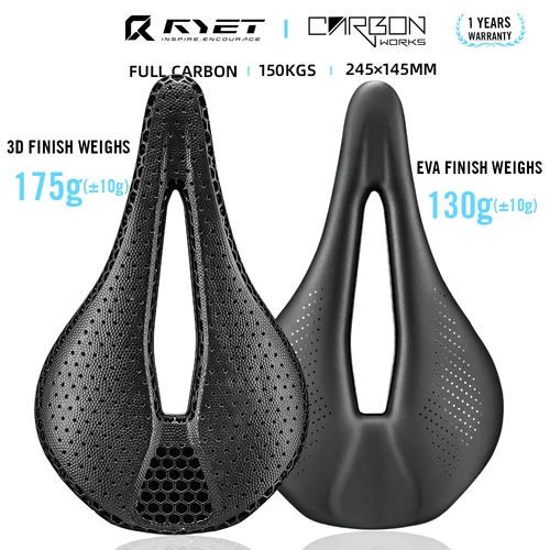 Imagen 2 del producto RYET-sillín de bicicleta con estampado 3D, 145MM, 130g, 7x9, cojín para asiento de bicicleta de montaña, triatlón, carretera, MTB, piezas de ciclismo de grava de montaña