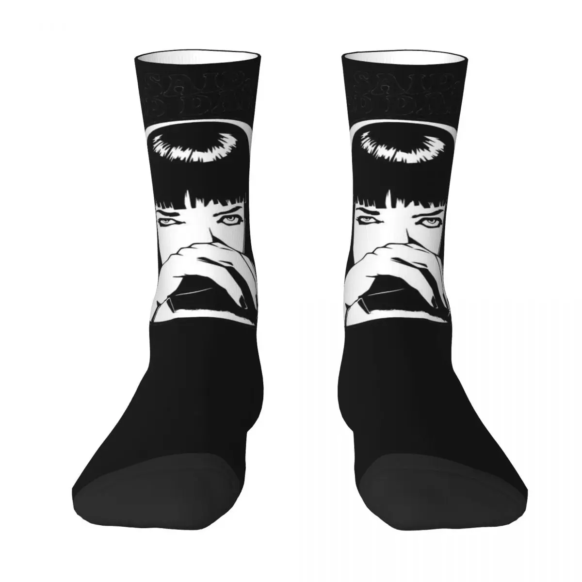 Crazy Design Pulp Fiction-Calcetines de baloncesto para hombre y mujer, estampado bonito, adecuado para todas las estaciones, regalos de vestir, 5 unidades