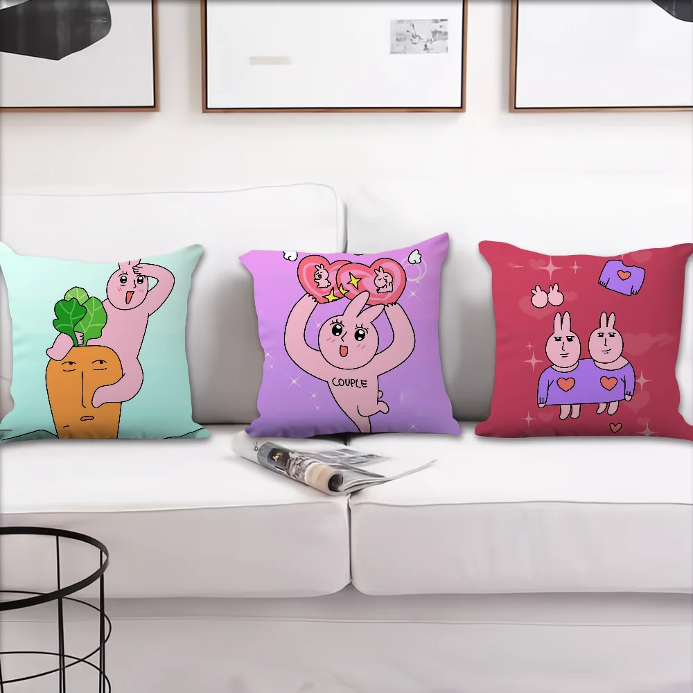 Pink My F-Friend Rabbit cushion cover Accessories Square Cushion Room Bedroom Headboard Sofa Living Backrest Car Nap Time