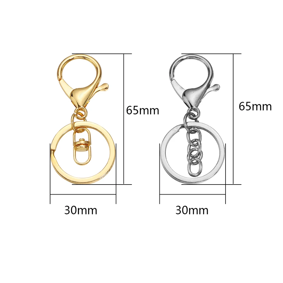 Lobster Clasp Key Hook Keyrings para fazer jóias, chaveiro, DIY