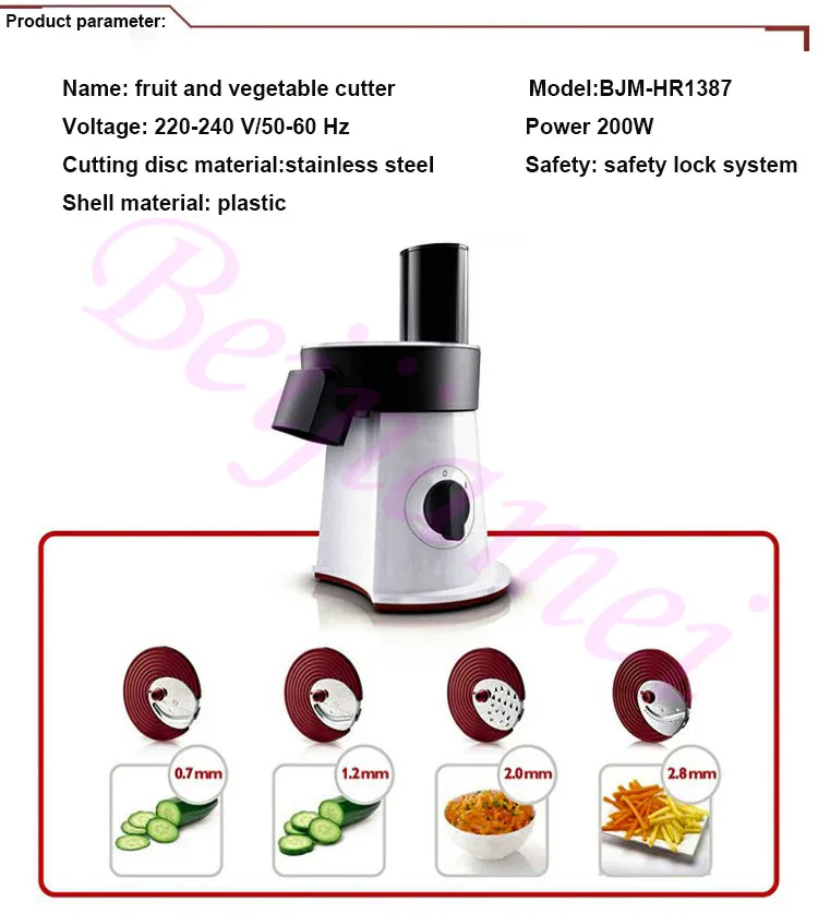 Multifunctional Carrot Cucumber Shred Cutting Machine 200W Electric Salad Fruit Vegetable Slicer Cutter Machines